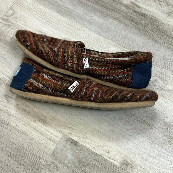 TOMS Alpargata Sweater Slip-On Loafer Shoes / Faux Fur Lining EVA Sole / Size W9 - Picture 2 of 7